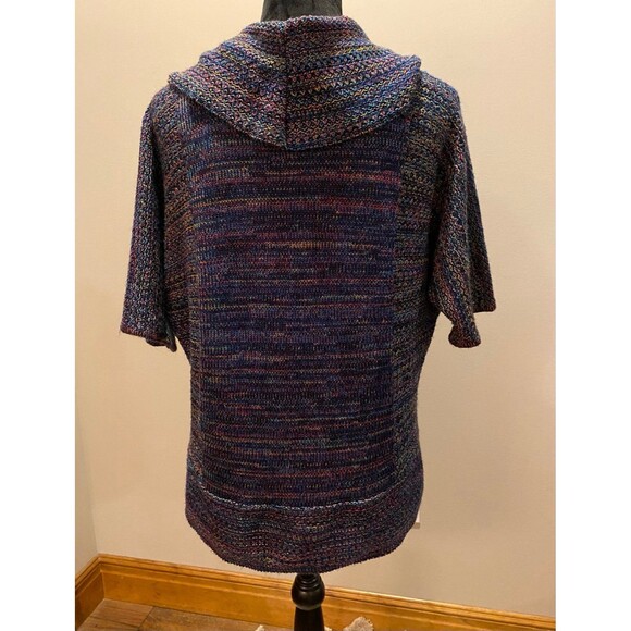 Christopher & Banks Womans Sweater Size Large Blue Pink Varigated Cowl Neck - Picture 4 of 10